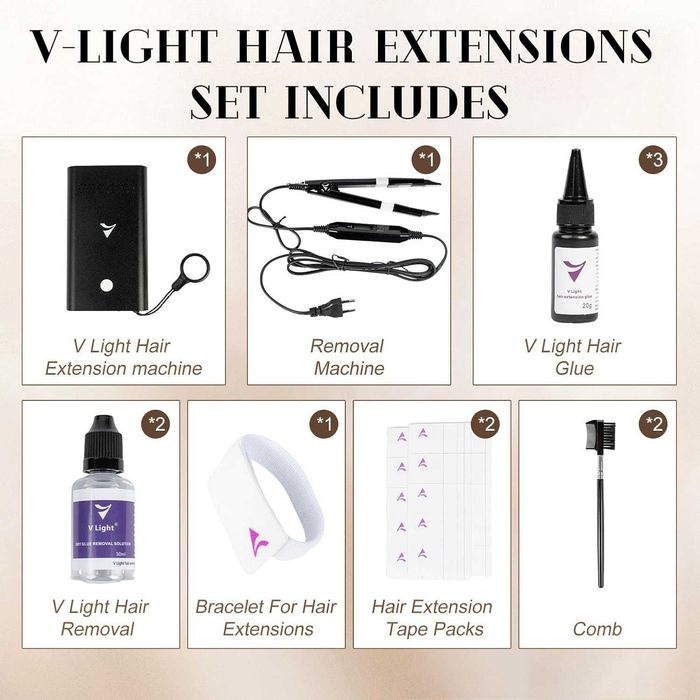 Комплект за екстеншъни / удължаване на коса V-Light Hair Extension Machine Set