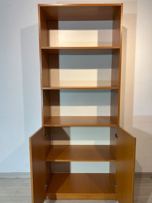 3 Buc. Bibliotecă 80 cm; Dulap Depozitare cu 2 Uși; Etajeră cu Rafturi