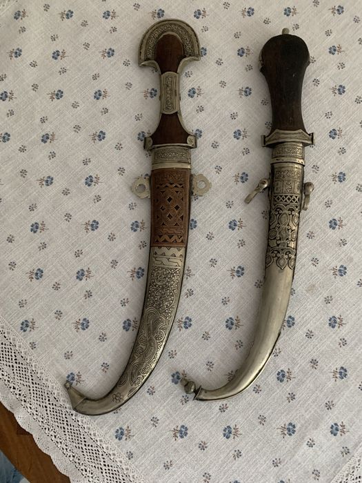 2 бр. марокански ръчна изработка ками кинджали ханджари остриета кукри