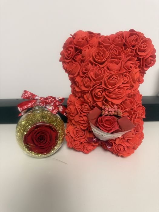 Cadou Mos Nicolae trandafiri criogenati, ursuleti