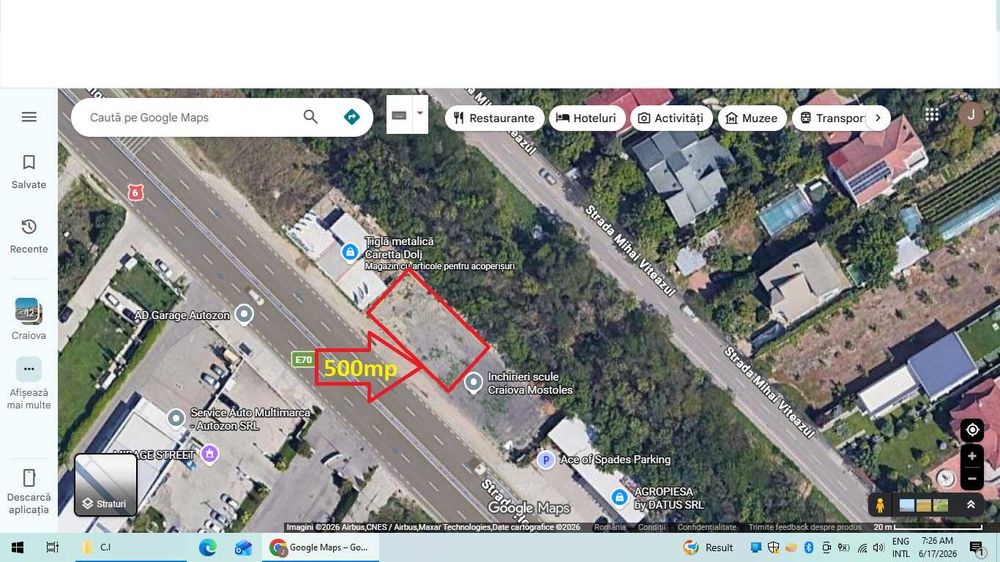 Vand/Inchiriez 500-1000 mp teren cu vad comercial- Craiova-Carcea-zona- Ford-Selgros