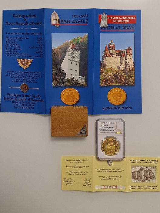 Castelul Bran 2003 Moneda aur BNR
