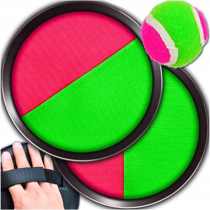 Set Toss & Catch pentru copii si adulti 2 palete rotunde minge cu scai