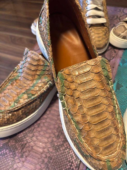Sneakersi barbati din piele exotica  de piton