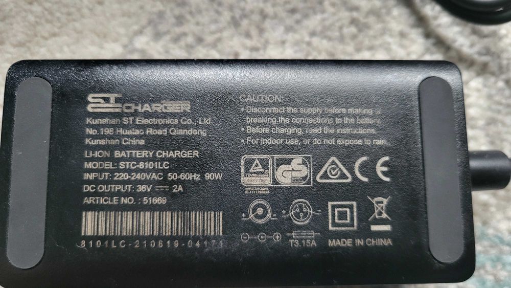 ST Incarcator Bicicleta 36V-2A cu 3 pini fuctional