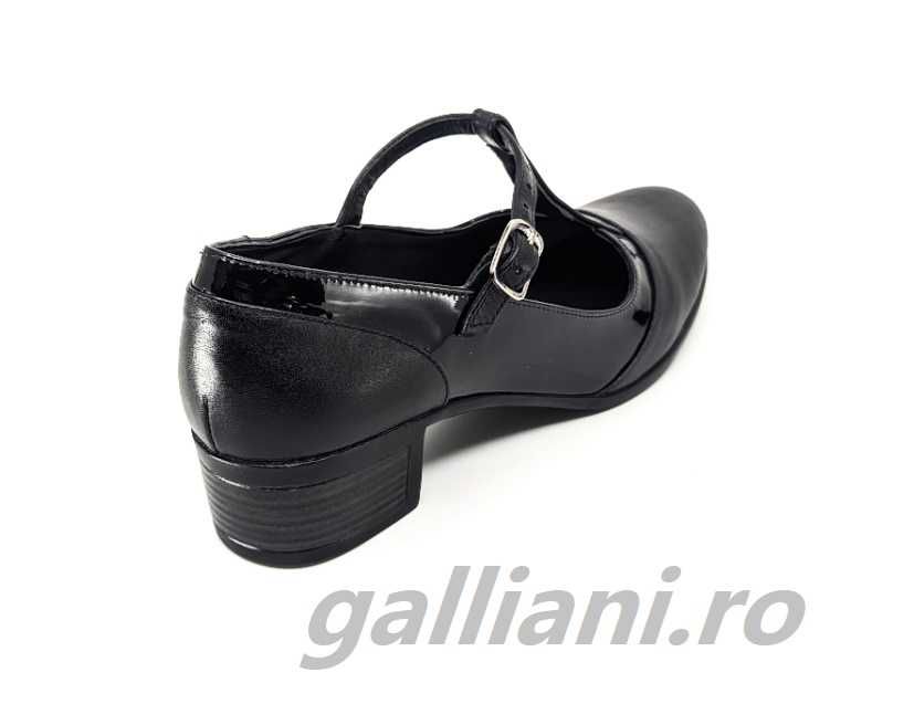 Pantofi negri cu bareta-eleganti dama-produs in Ro.din piele naturala