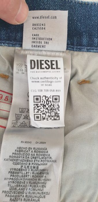 Diesel 2019 D - Struct Slim Fit Mens Size 34 /32 ОРИГИНАЛ Мъжки Дънки!