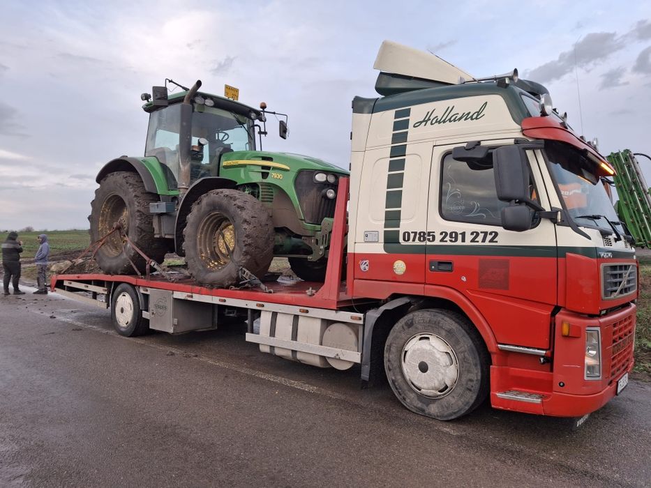 TRACTARI auto Teleorman transport utilaje John Deere new Holland clasa fiat Doitz Fend same Platforma Transport Utilaje trailer