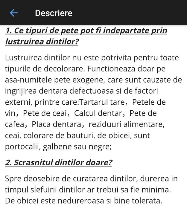 Aparat pentru albirea si lustruirea dintilor, indepartare tartru