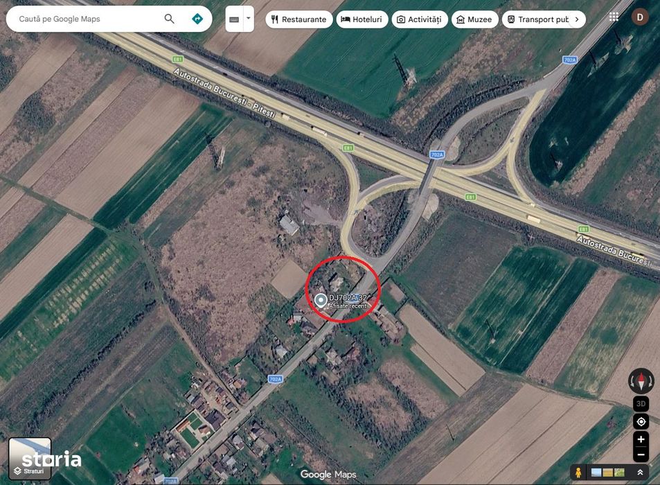 Casa langa Autostrada A1, Pitesti - Bucuresti, KM86, la nodul rutier
