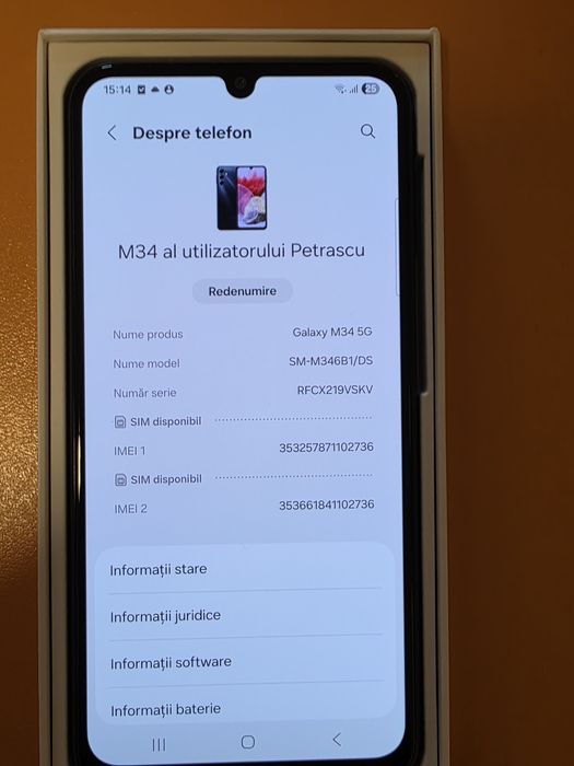 Samsung M34 5G 128gb Dark Blue baterie 6000mAh factura garantie bonus