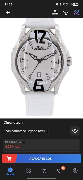Ceas barbati alb RW0030