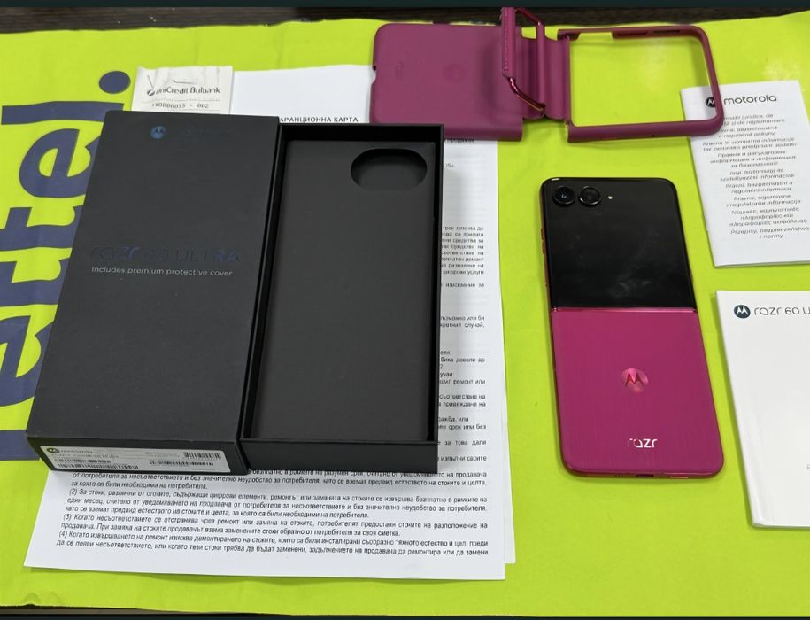512GB Motorola Razr 60 Ultra Yettel Гаранция 2029г. Pink / Розов