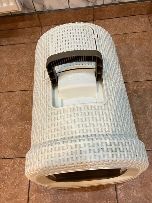 Litiera inchisa pentru pisici Curver model ratan cu sertar si lopatica