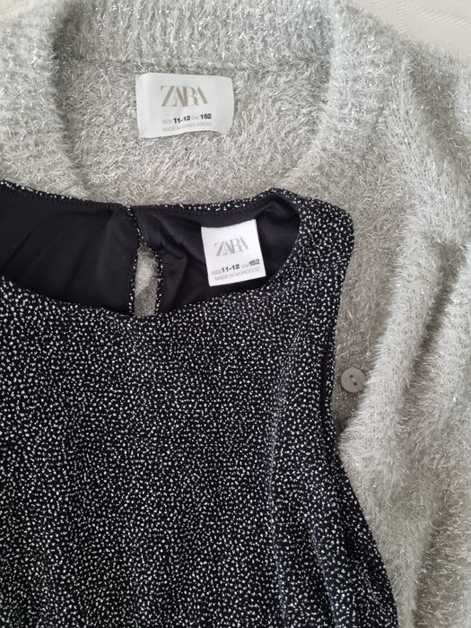 Сет бляскав гащеризон и бляскава жилетка Zara, 11-12г, 152см, за повод