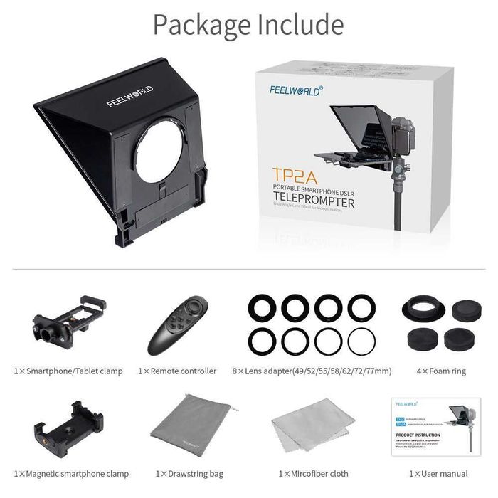 Телепромптер / аутокю за таблет до 8 инча FEELWORLD TP2A