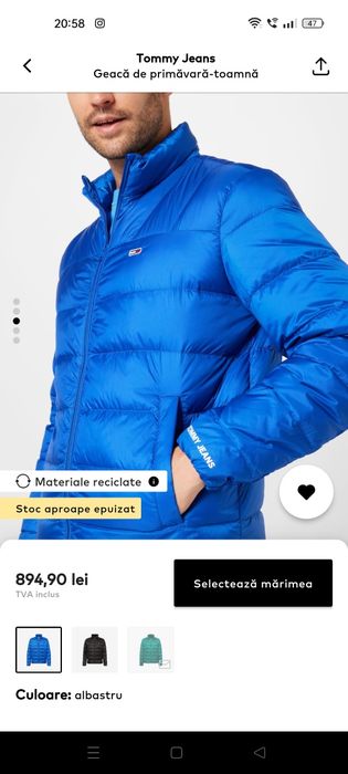 Geaca subțire originala Tommy Jeans