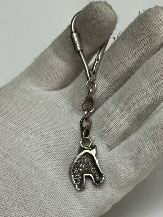 BRELOC CHEI ARGINT 800 - CAP DE CAL - 18g. - Vintage !