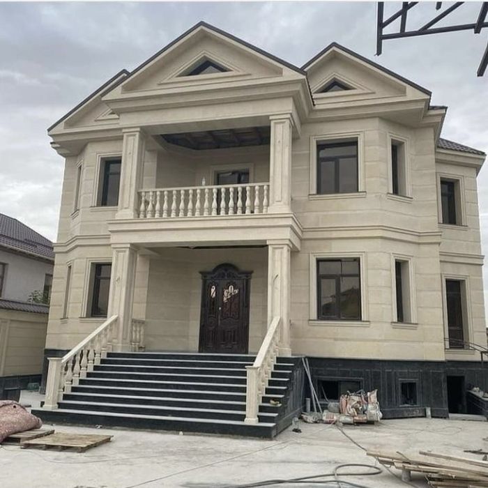 Фассадные работы и благоустройство гранит травентин балясина