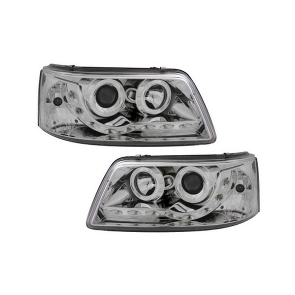 Set faruri tuning VW Transporter (T5)/Multivan 04.2003-10.2009 BestAutoVest partea dreapta+stanga daytime running light, tip bec H1+H1, transparent-silver