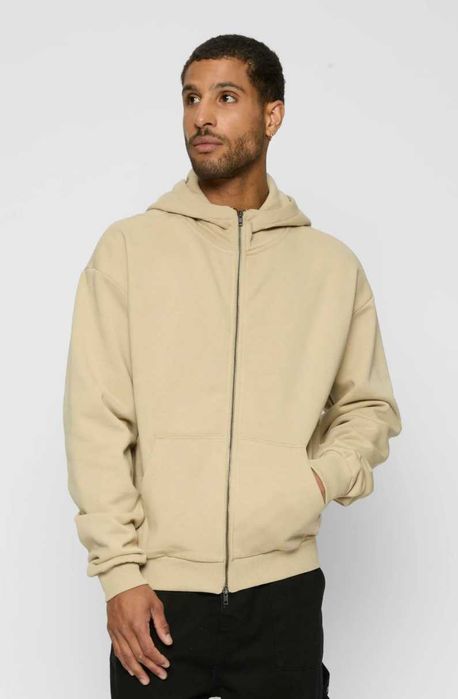 НОВ Urban Classics Суитчър Худи с качулка и цип в бежов/телесен цвят L