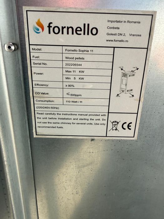 Soba pe peleti Fornello Sophia 11 Kw