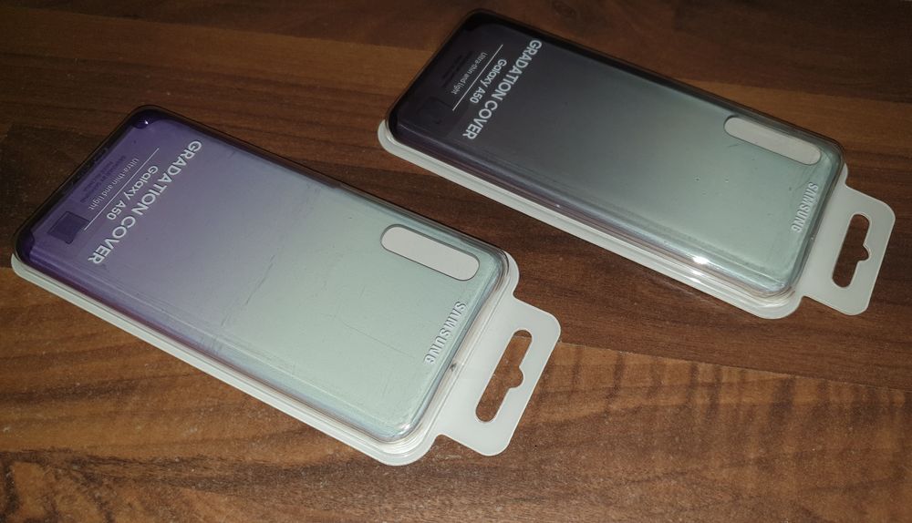 Husa originala Samsung Gradation Cover Galaxy A50 A50s A30s set 2 buc