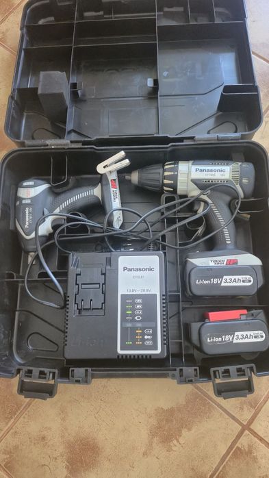 Set Profesional Panasonic filetanta si impact, doua baterii si incarcator