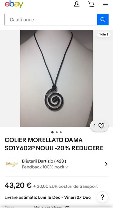 Colier dama MORELLATO din otel inoxidabil stare f buna,cu snur de tesa