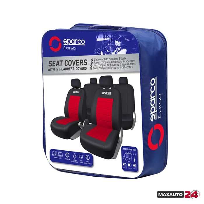 Тапицерия Sparco - SPS425RD ЗА Автомобил Кола Универсани Черно със Синьо/Сиво/Червено Нови