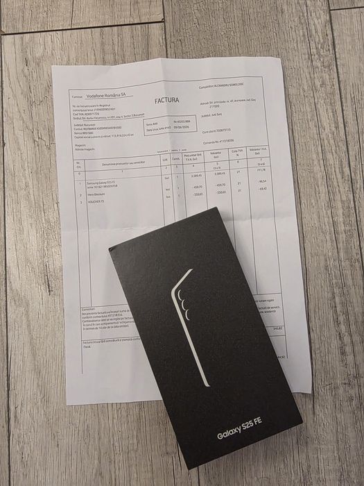 Samsung s25 Fe 5G Black 128Gb NOU Sigilat Factură 2 ANI GARANȚIE
