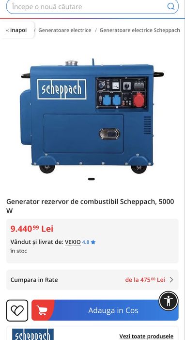 Generator rezervor de combustibil Scheppach, 5000w