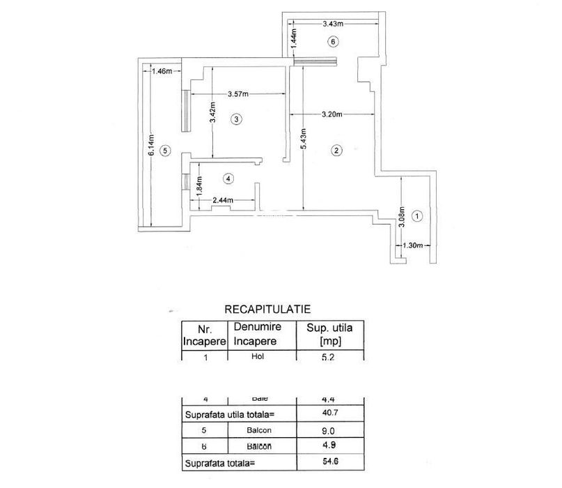 Apartament 2 camere de vanzare, Bucium