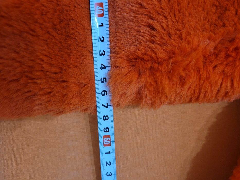 Детско оранжево пухено палто 8-9 години