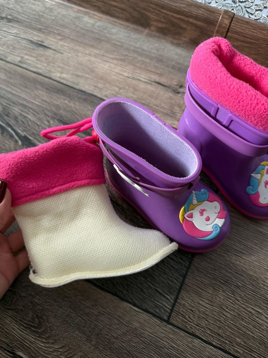 Сапожки резиновые на девочку 21 размер