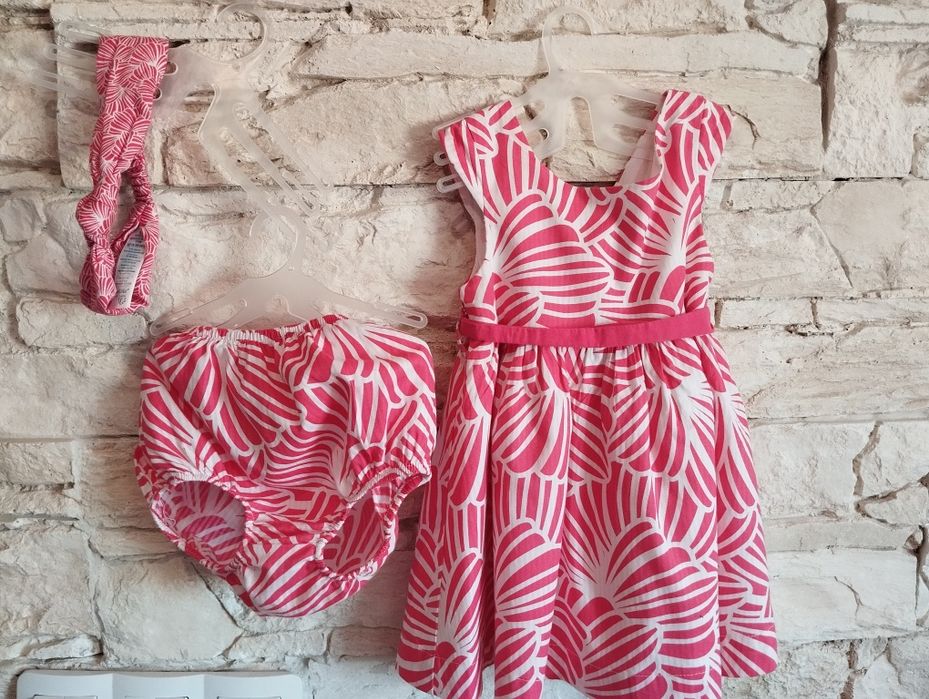 Лятна рокля, гащички и лента за глава Okaidi