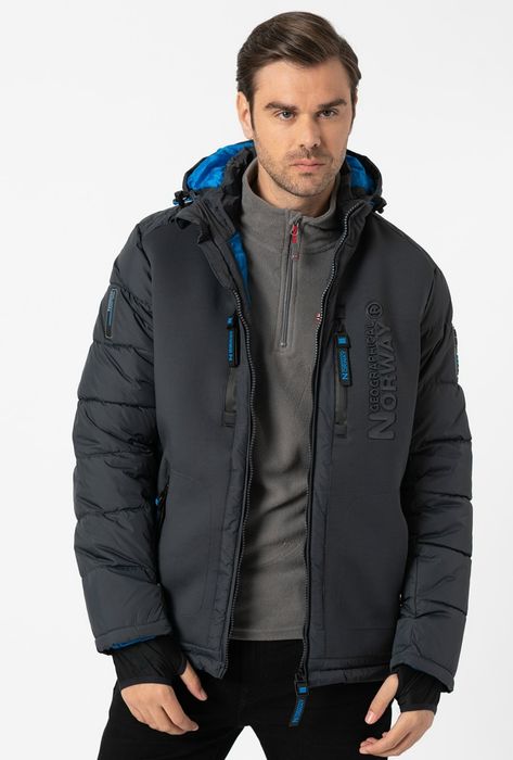 Geographical Norway Зимно яке Beachwood с качулка, Сив/Син