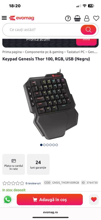 Keypad Gaming RGB Genesys