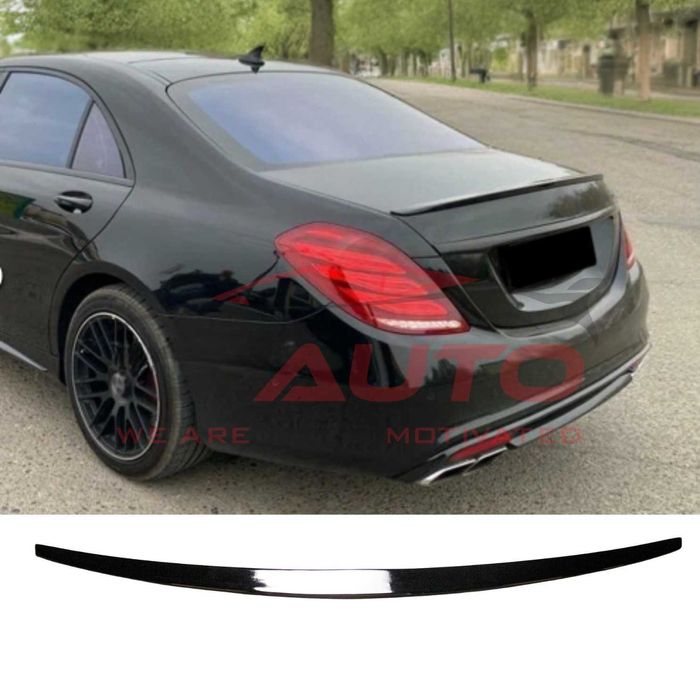 Лип спойлер за багажник Mercedes W222 (2013–2020), черен гланц, мерц
