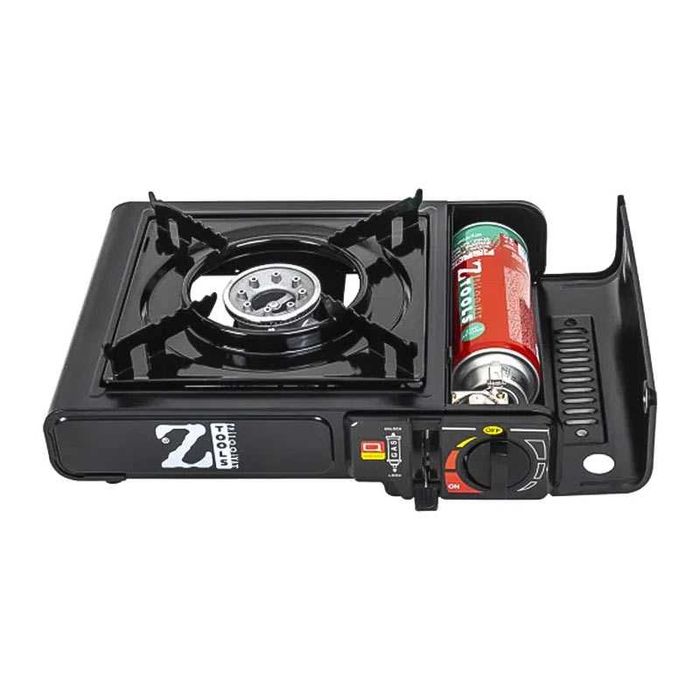 Къмпинг печка с автоматично запалване, спрей бутилка, черна