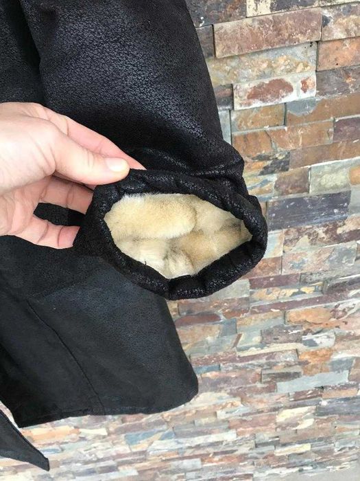 Haina de piele naturala imblanita dama, marime 38