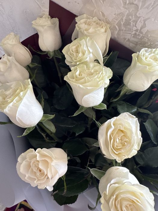 Букет белый роза 21шт