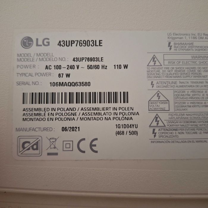 TV LG de  43 inch pt piese