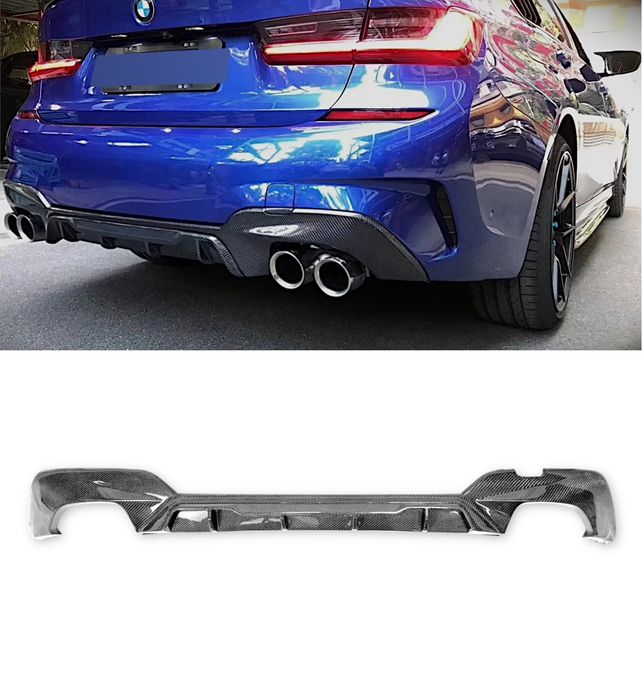 Бмв Г20 Г21 Оребрен Дифузьор / Добавка за задна броня / BMW G20 G21