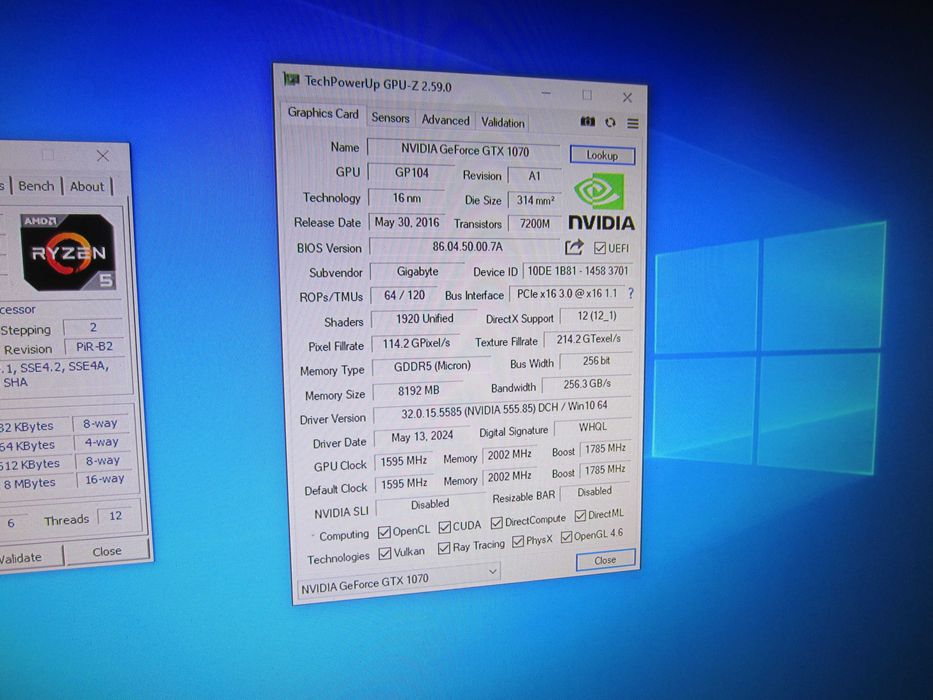 Гейм Ryzen 5 2600, 16GB с GB G1 GTX1070  , 250GB SSD, 500 GB HDD