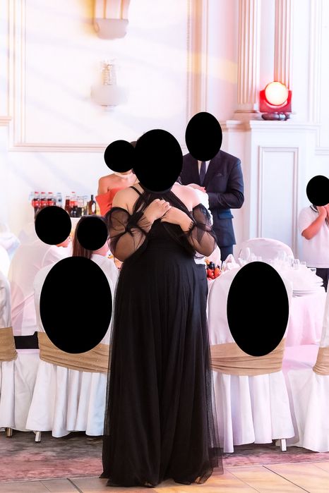 Продам вечернее черное платье в пол