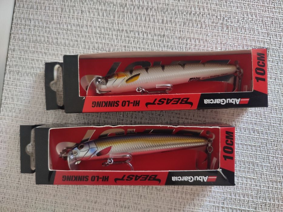 Vobler Nou set 2x Abu Garcia Beast Hi Lo minnow 10cm adancime reglabila pentru stiuca salau si somn