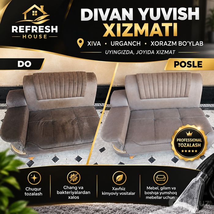 Divan yuvish ximchistka