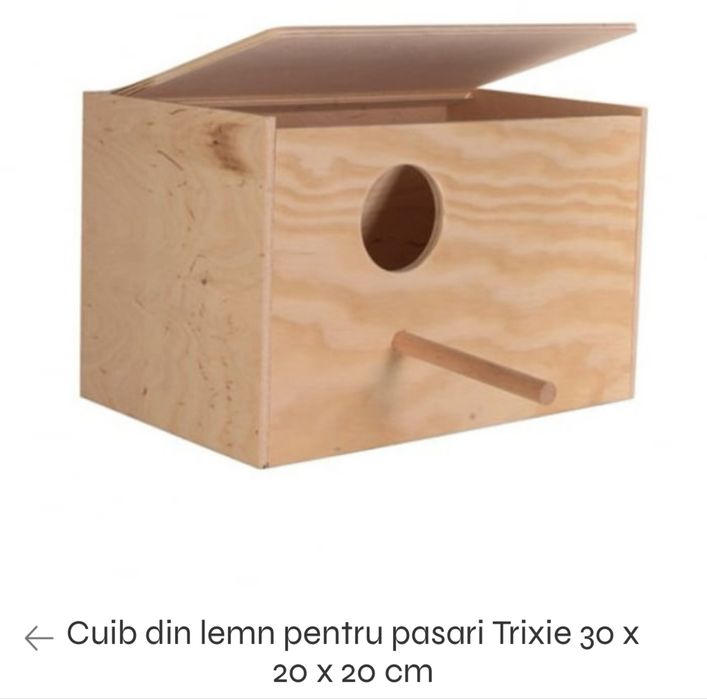Cuib pasari 30x20x20+ scame pentru cuib din fibre de bumbac 50 gr