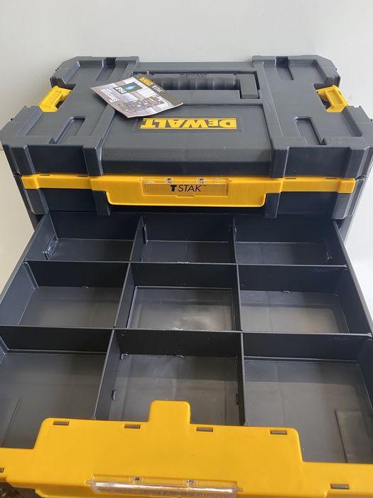 Куфар за инструменти с 2 чекмеджета DeWALT TSTAK  + Отворен Куфар